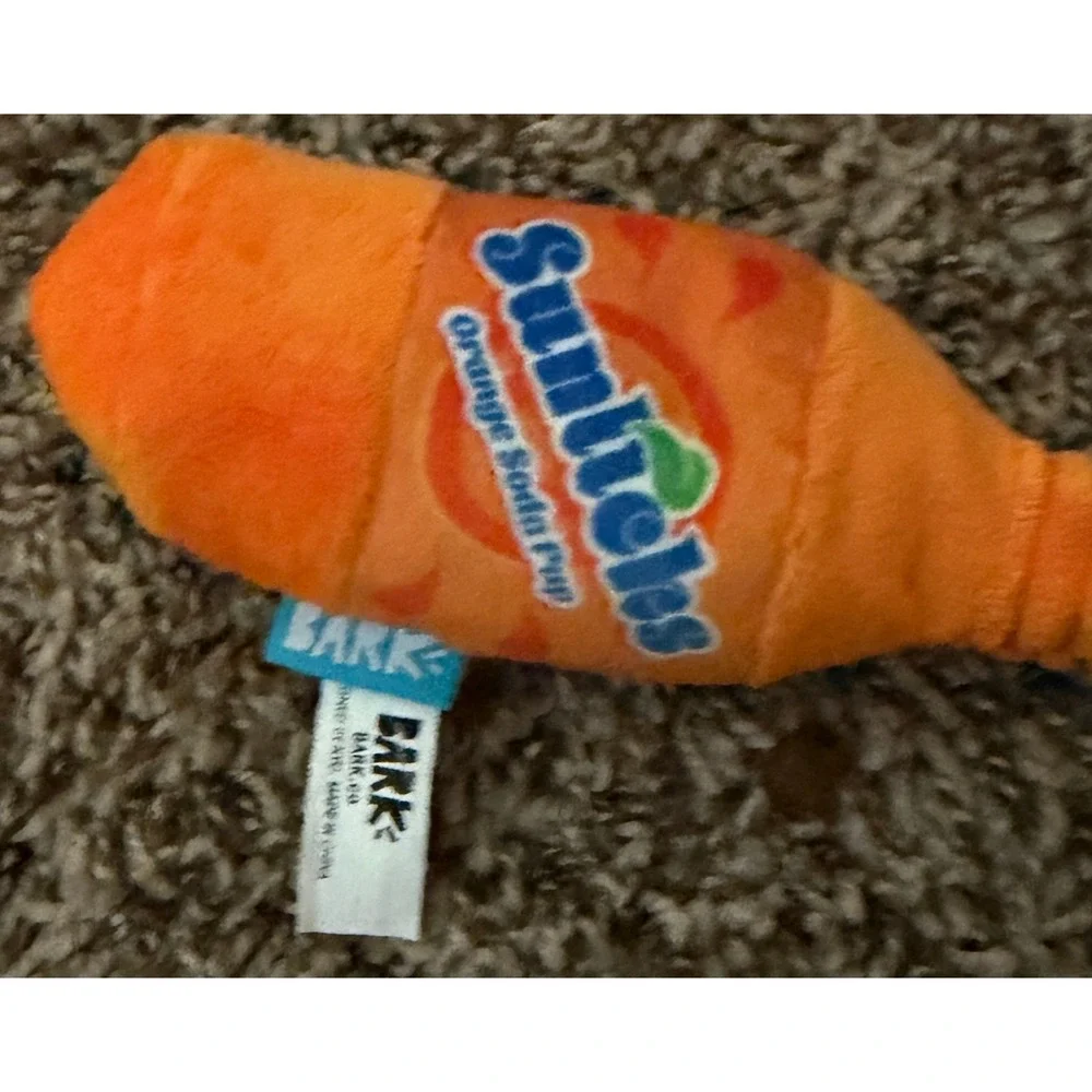 Barkbox Plush Toys-Orange Soda Bottle-Box of Macarons-Gingerbread Man (3)